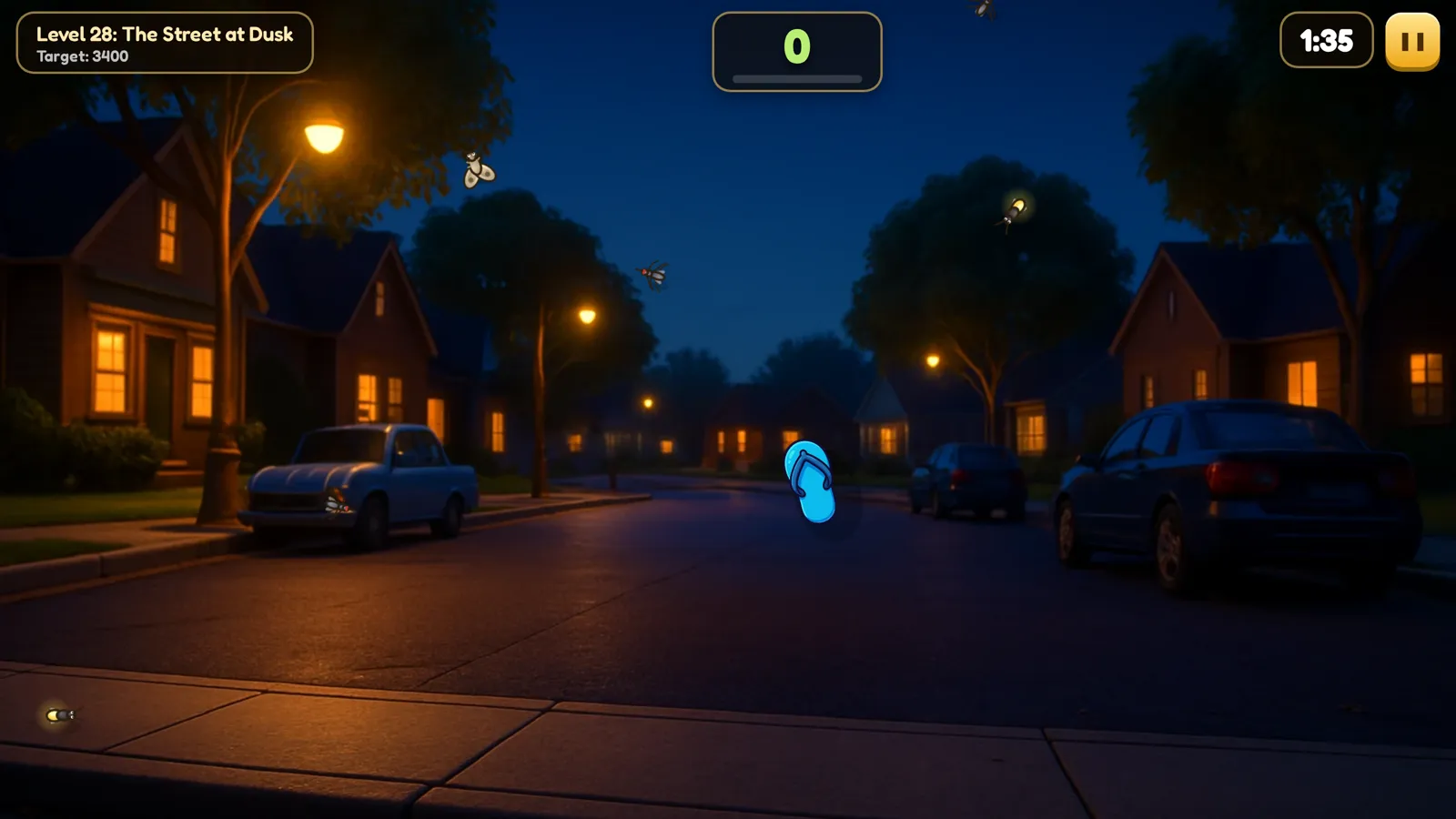 Bug Bash 2 street at dusk level at night